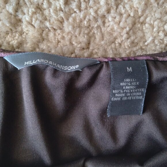 Vintage Y2K Hillard & Hanson Purple Leopard Print 100% Silk Midi Skirt - Picture 4 of 5